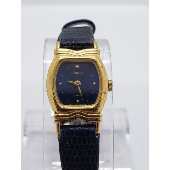 Lorus women\'s drees watch. Black face with gold trim. V810-6340 RO main image 8